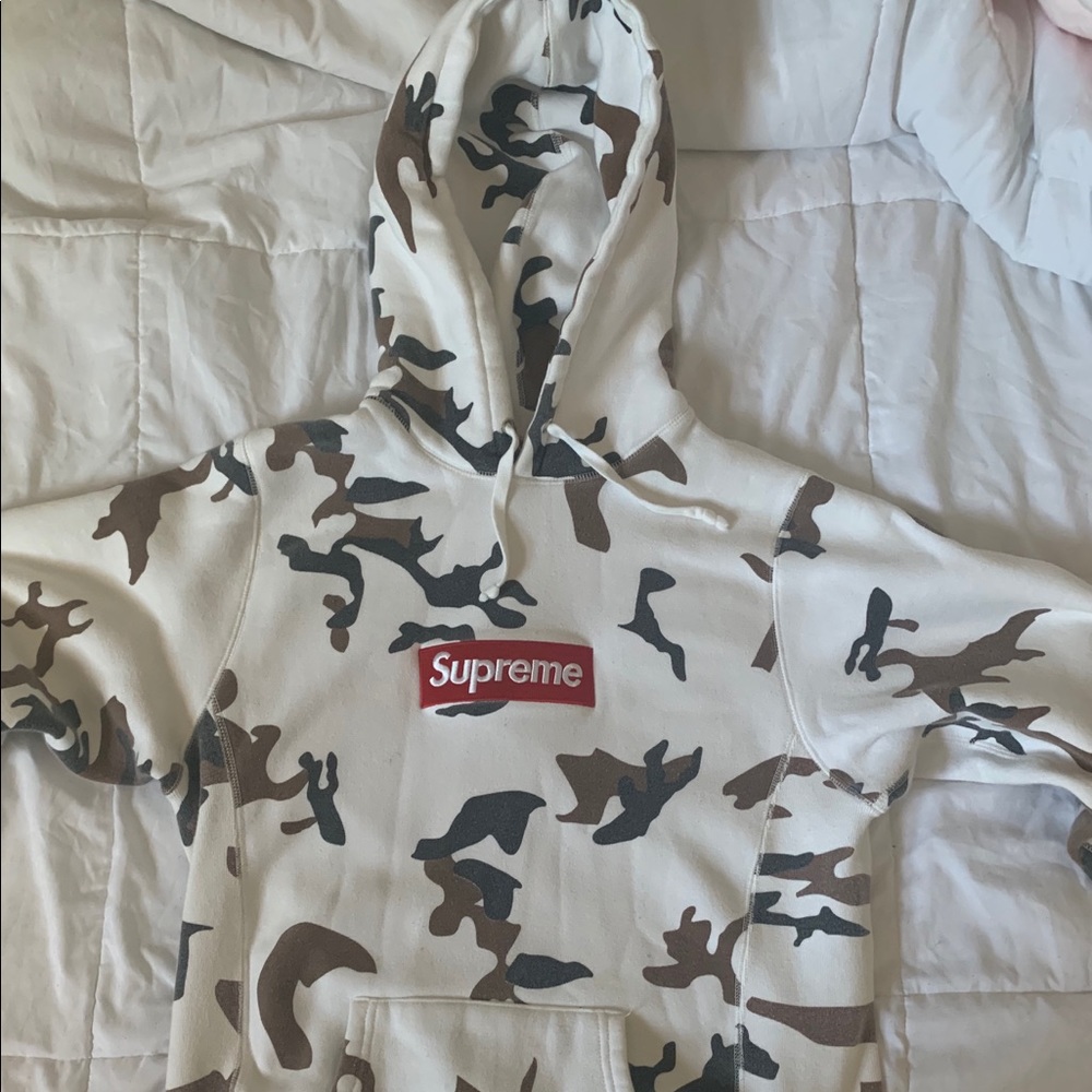 Supreme box logo drawstring hoodie- in “cow” camo - Picture 2 of 6